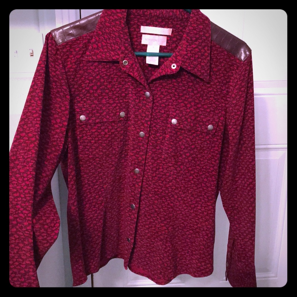 Burgundy Size 10 Norton & Co Long Sleeve Shirt